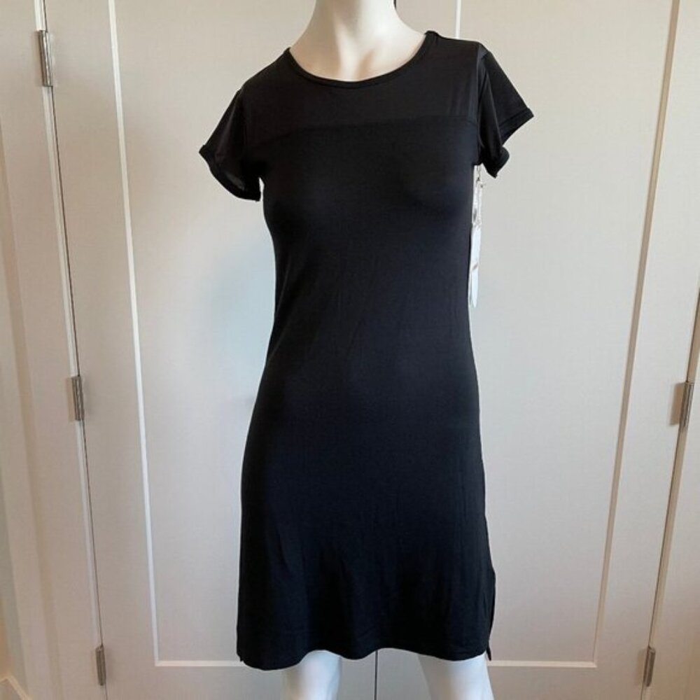 Diadora Luxe Collection Kat 20 Style SS Scoop Nk Modal Dress Black Sz XS NWT